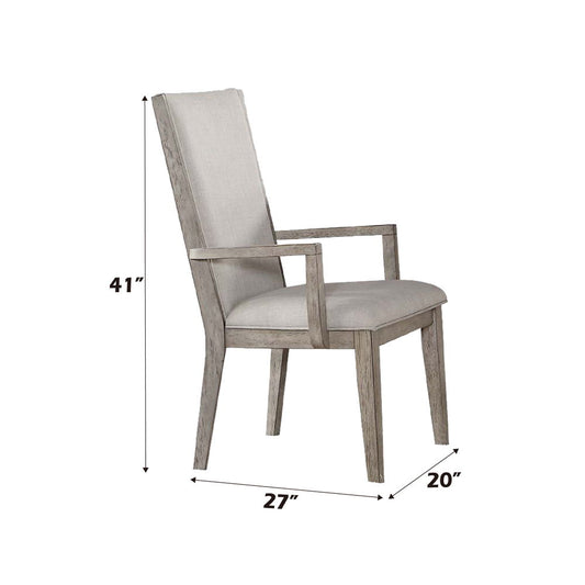 Rocky - Arm Chair (Set of 2) - Fabric & Gray Oak