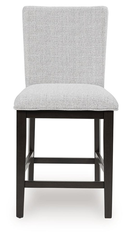 Neymorton - Upholstered Barstool (Set of 2) - Dark Grayish Brown