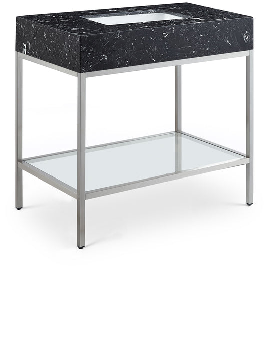 Marmo - Engineered Marble Bathroom Vanity With Chrome Base