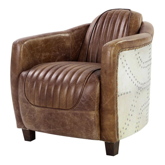 Brancaster - Chair - Retro Brown Top Grain Leather & Aluminum