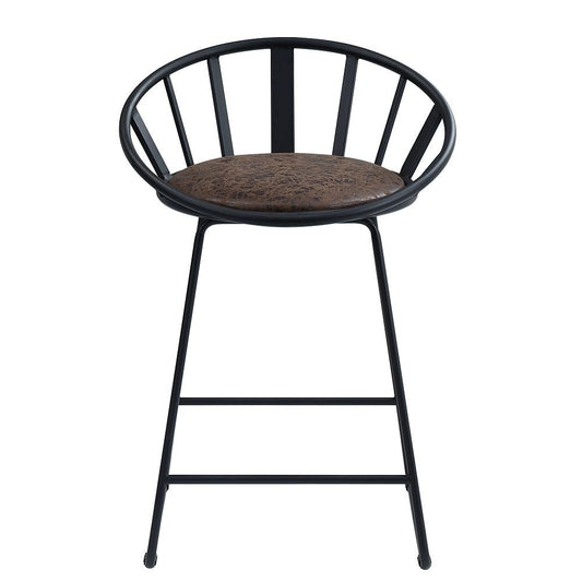 Zudora - Counter Height Chair (Set of 2) - Synthetic Leather & Black