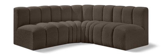 Arc - Boucle Fabric 4 Piece Corner Modular Sofa