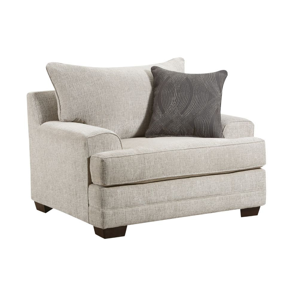 Avedia - Chair With Pillow - Beige/Gray Chenille