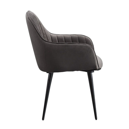 Caspian - Side Chair (Set of 2) - Dark Gray Fabric & Black