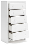 Mollviney - Five Drawer Chest - White