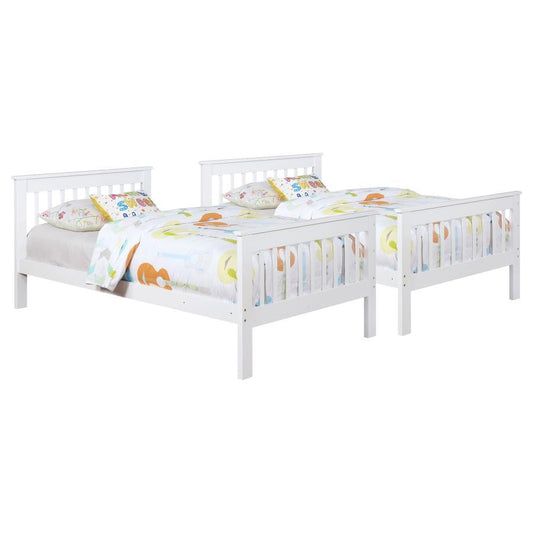 Chapman - Wood Twin Over Twin Bunk Bed With Mattress - White