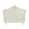 Adara - Loveseat With 5 Pillows - Pearl White Synthetic Leather & Antique White
