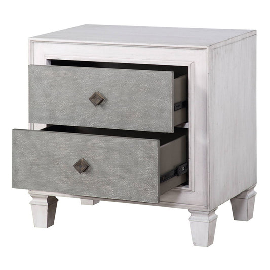 Katia - Nightstand - Rustic Gray & Weathered White