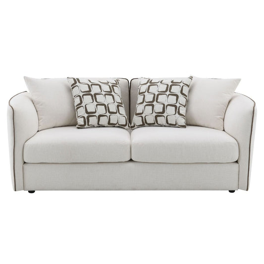 Yolanda - Loveseat With 4 Pillows - Beige Chenille