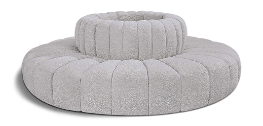 Arc - Boucle Fabric 8 Piece Round Modular Sofa