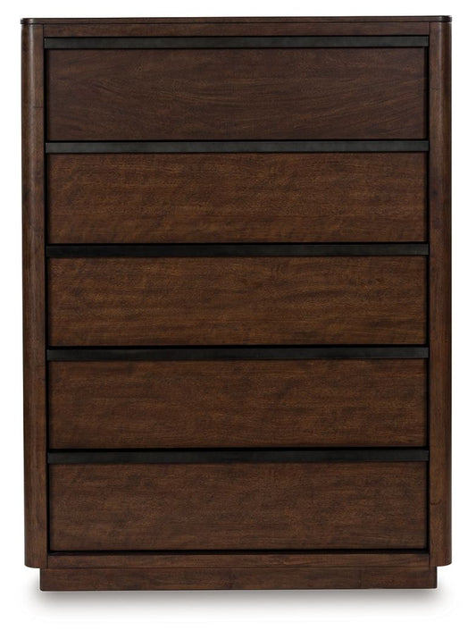 Dilenno - Five Drawer Chest - Dark Brown