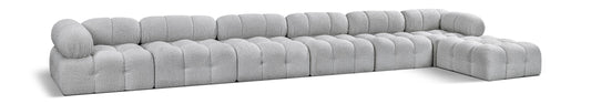 Ames - 7 Piece Boucle Fabric Modular L-Shaped Sectional