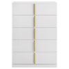 Ines - 5-Drawer Bedroom Chest Of Drawers - White High Gloss