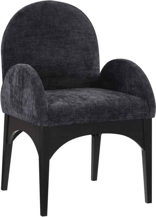 Waldorf - Chenille Dining Arm Chair With Black Legs