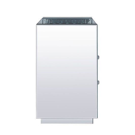 Nysa - 20" X 14" Accent Table - Mirrored & Faux Crystals