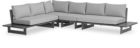 Maldives - 4 Piece Water Resistant Outdoor Patio Modular Sectional With Gray Base