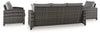 Oasis Court - Sofa, Chairs, Table Set (Set of 4) - Gray