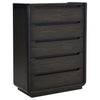 Leandro - 5-Drawer Bedroom Chest Of Drawers - Burnished Black
