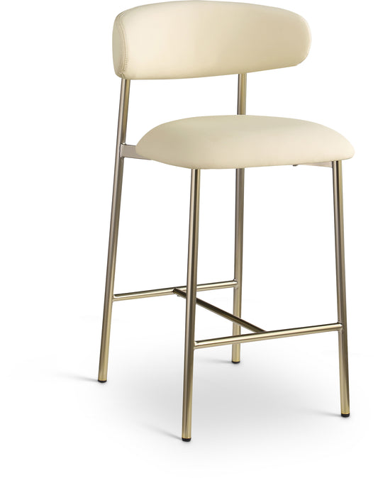 Lupita - Counter Stool With Brushed Gold Frame (Set of 2)