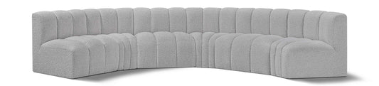Arc - Boucle Fabric 6 Piece U-Shaped Modular Sofa