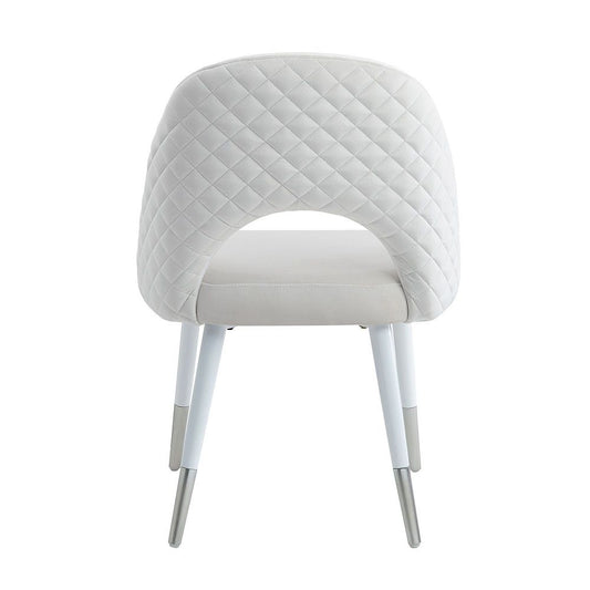Zemirah - Side Chair (Set of 2) - White Velvet & White Gloss