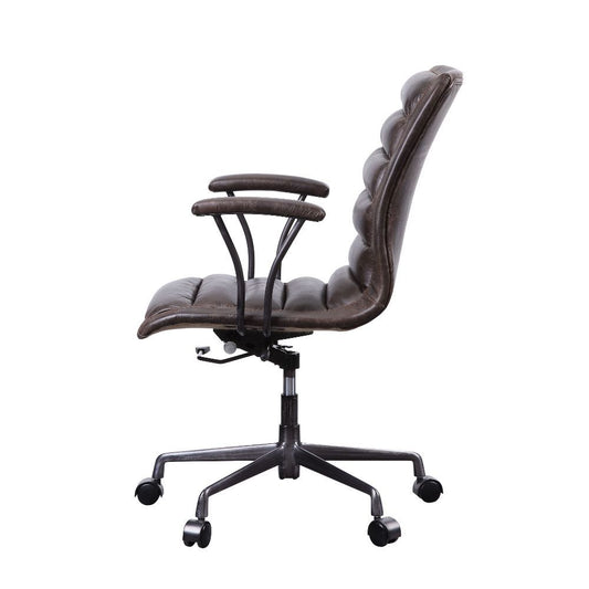 Zooey - Office Chair - Distress Chocolate Top Grain Leather