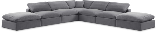 Comfy - 7 Piece Velvet Modular Corner Sectional