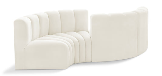 Arc - Velvet 4 Piece Curved Modular Sofa