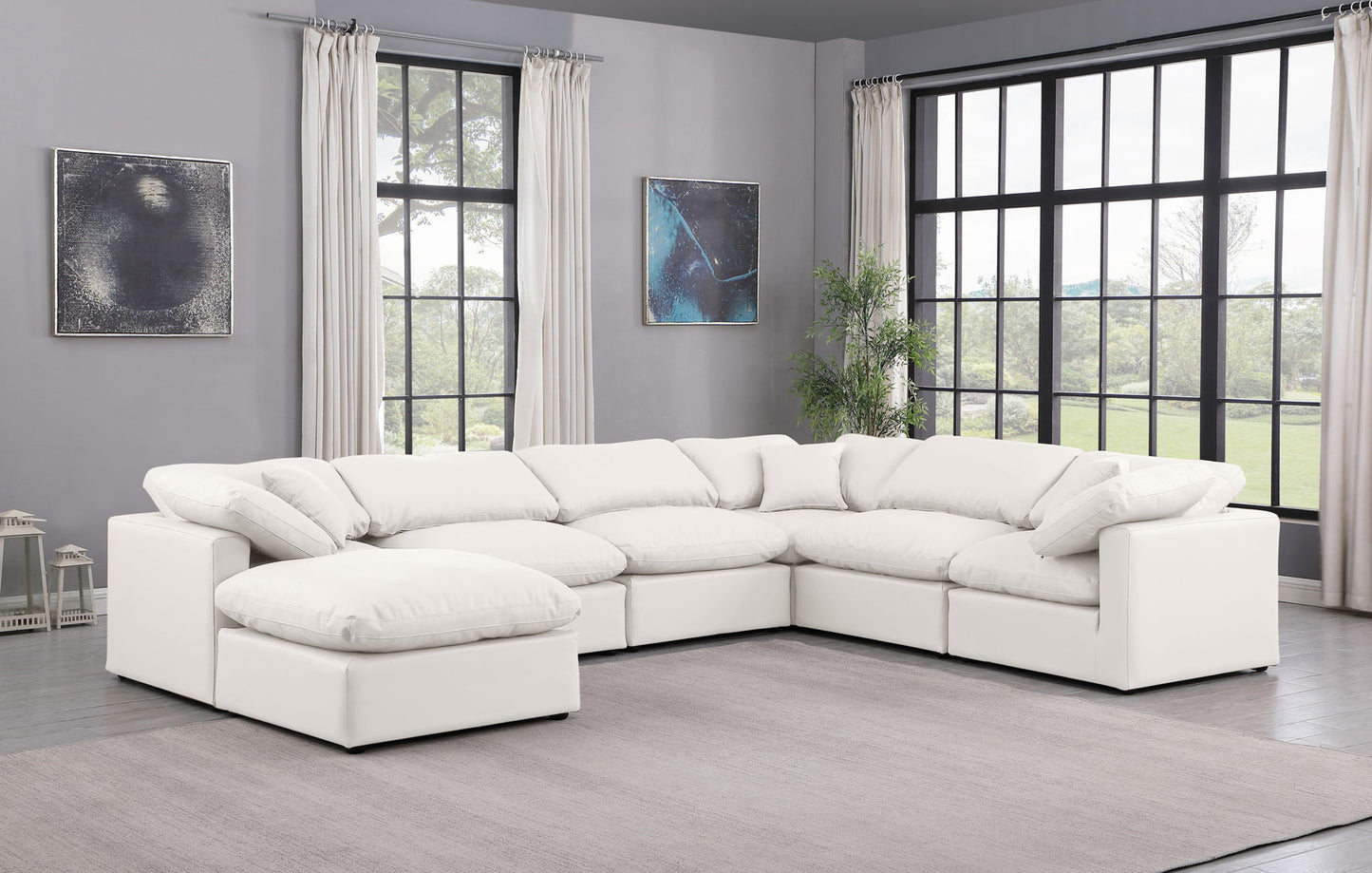 Indulge - Faux Leather 7 Piece Modular Sectional