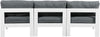 Nizuc - Outdoor Patio 3 Seat Armless Modular Sofa With White Frame
