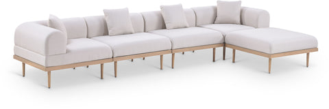 Beige / 5 Pc. Right Arm Facing Chaise Sectional