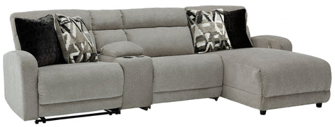Beige / 4 Pc. Power Reclining Sectional, RAF Back Chaise