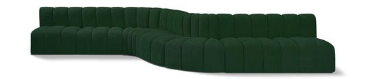 Arc - Boucle Fabric 8 Piece Curved Modular Sofa