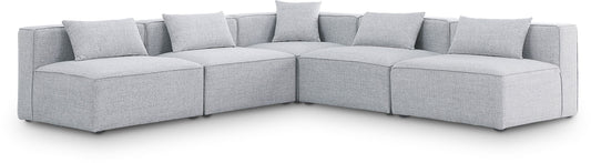 Cube - Linen 5 Piece Modular Corner Armless Sectional
