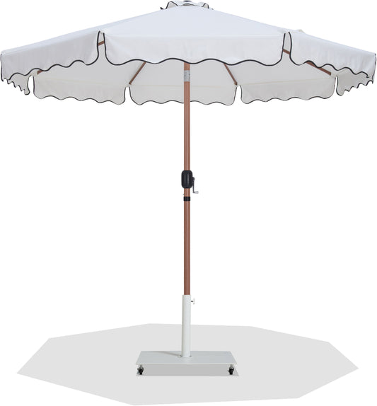 Amalfi - Aluminum Patio Umbrella - White Base / Light Brown Pole