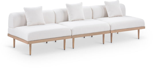 Laguna - 3 Piece Resilient Water Resistant Fabric 106.5" Outdoor Patio Armless Modular Sofa