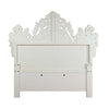 Adara - Eastern King Bed - Pearl White Synthetic Leather & Antique White