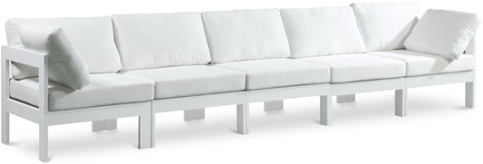 Nizuc - Outdoor Patio 5 Seat Modular Sofa With White Frame