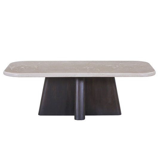 Jacory - Coffee Table With Bottocino Marble Top - Espresso