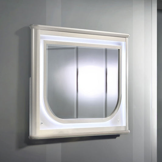Laveda - Mirror With LED - Pearl White