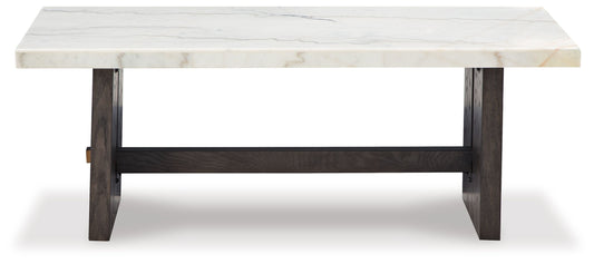 Burkhaus - Rectangular Cocktail Table - White / Dark Brown