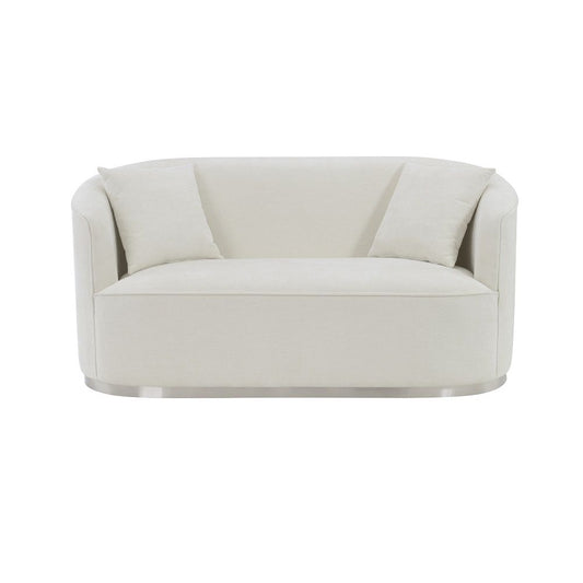 Odette - Loveseat With 2 Pillows - Beige Chenille