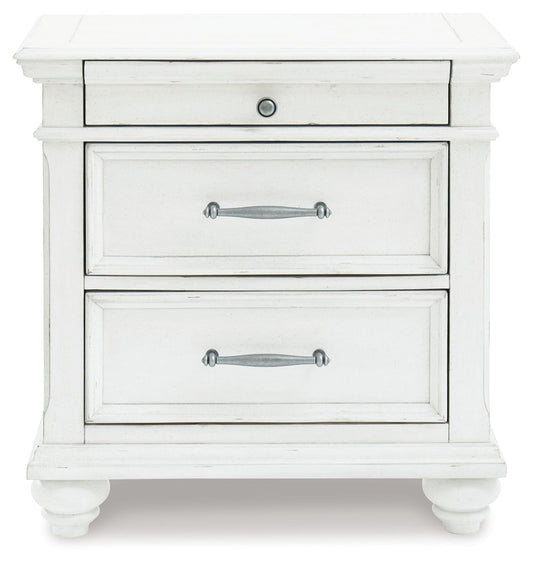 Kanwyn - Three Drawer Night Stand - Whitewash