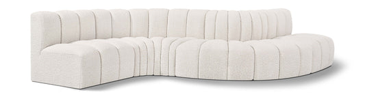 Arc - Boucle Fabric 6 Piece Curved Modular Sofa