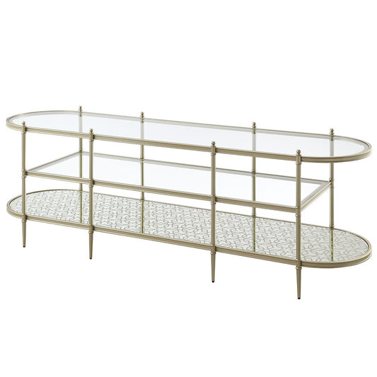 Zaba - TV Stand - Glass Top & Champagne