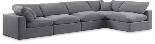 Comfy - 5 Piece Velvet Modular Sectional