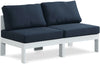 Nizuc - Outdoor Patio 2 Seat Armless Modular Sofa With White Frame