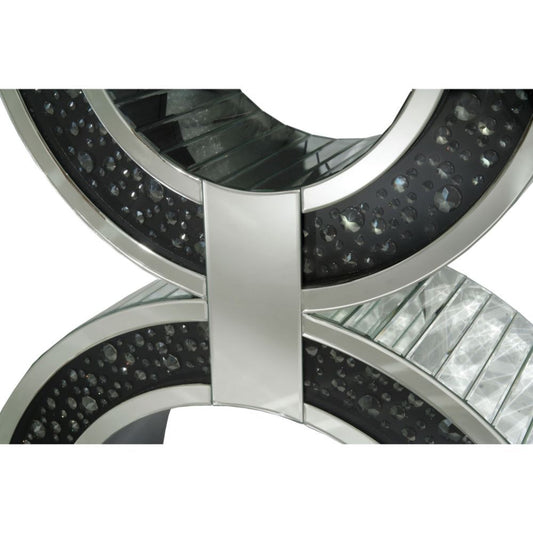 Nysa - Console Table With Faux Crystals - Mirrored