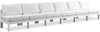 Nizuc - Outdoor Patio 6 Seat Armless Modular Sofa With White Frame