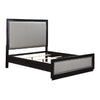 Nicola - Eastern King Bed - Silver Synthetic Leather & Black